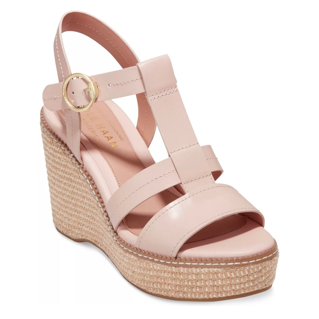 COLE HAAN Cloudfeel All Day Peach Whip Pink Wedge Sandals 9B (1 of 6)