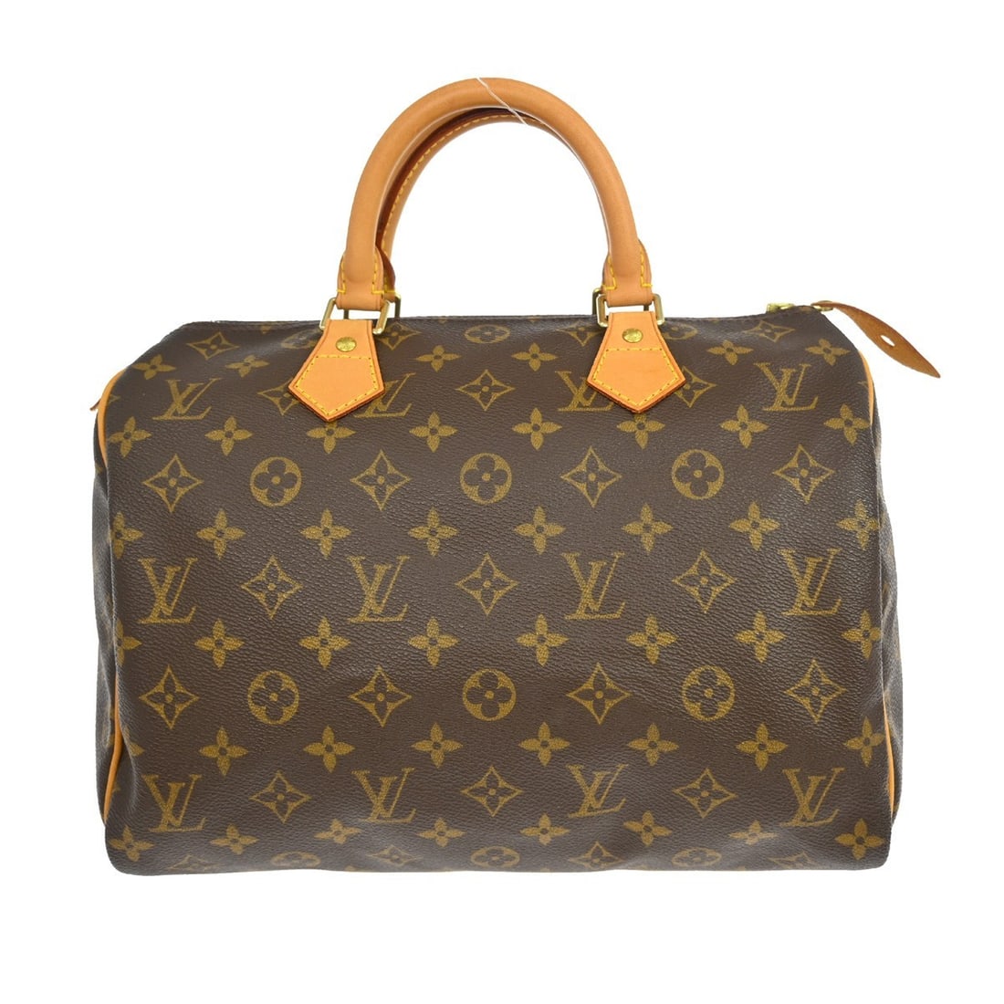 Louis Vuitton Speedy 30 Monogram Canvas Satchel Bag M41526: Louis Vuitton Speedy 30 Monogram Canvas Satchel Bag M41526 This Louis Vuitton Speedy 30 handbag features the iconic monogram canvas with beige double leather handles and a zip closure. Designed in a s