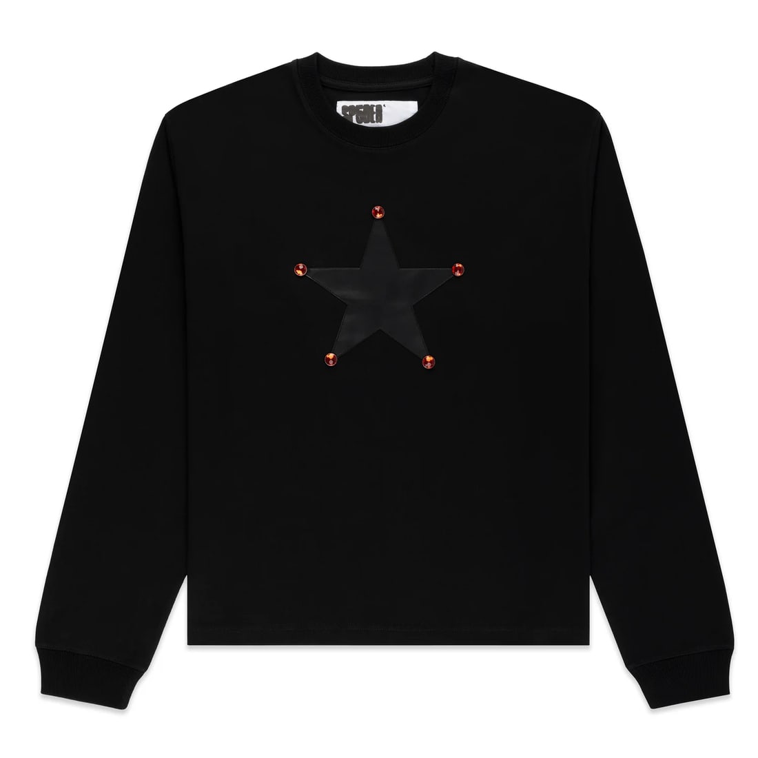 Sp5der Pornstar Graphic Black Cotton Long Sleeve Shirt Extra Large: Sp5der Pornstar Graphic Black Cotton Long Sleeve Shirt Extra Large The Sp5der Pornstar Longsleeve Black Tee is a streetwear shirt featuring bold front and back graphics, including the signature "Porns