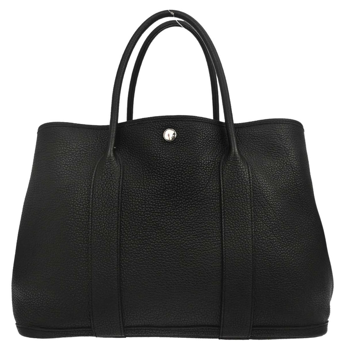 Hermes Garden Party 36 PM Black Negonda Leather Large Tote Bag: Hermes Garden Party 36 PM Black Negonda Leather Large Tote Bag This Hermes Garden Party 36 PM tote handbag features a black Negonda exterior and silver-tone hardware. Designed with double handles and 