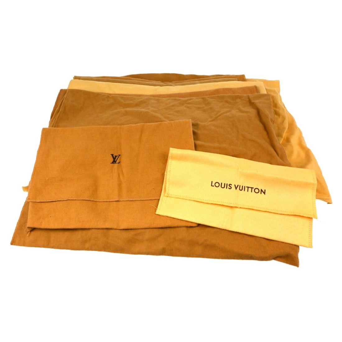 Louis Vuitton Set of 10 Brown Cotton Dust Bags: Louis Vuitton Set of 10 Brown Cotton Dust Bags This set of 10 Louis Vuitton dust bags is crafted from 100% cotton in a stylish brown color. These dust bags are designed to protect your luxury items fr