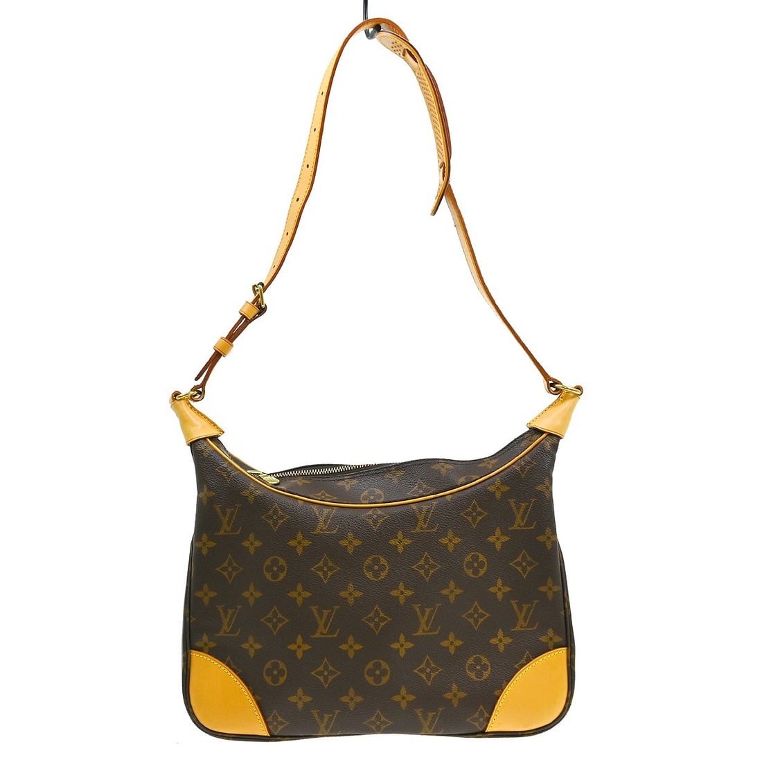 Louis Vuitton Boulogne 30 Monogram Brown Shoulder Bag: Louis Vuitton Boulogne 30 Monogram Brown Shoulder Bag This Louis Vuitton Monogram Boulogne 30 is a vintage shoulder bag crafted from brown monogram leather with beige leather handles and strap. It fea