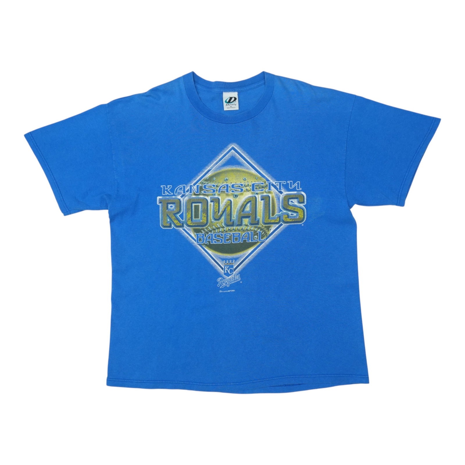 Vintage 2003 Kansas City Royals Blue Cotton T-Shirt Extra Large: Vintage 2003 Kansas City Royals Blue Cotton T-Shirt Extra Large This is an original vintage 2003 Kansas City Royals shirt, not a modern reproduction. The shirt features no back graphics and is made of