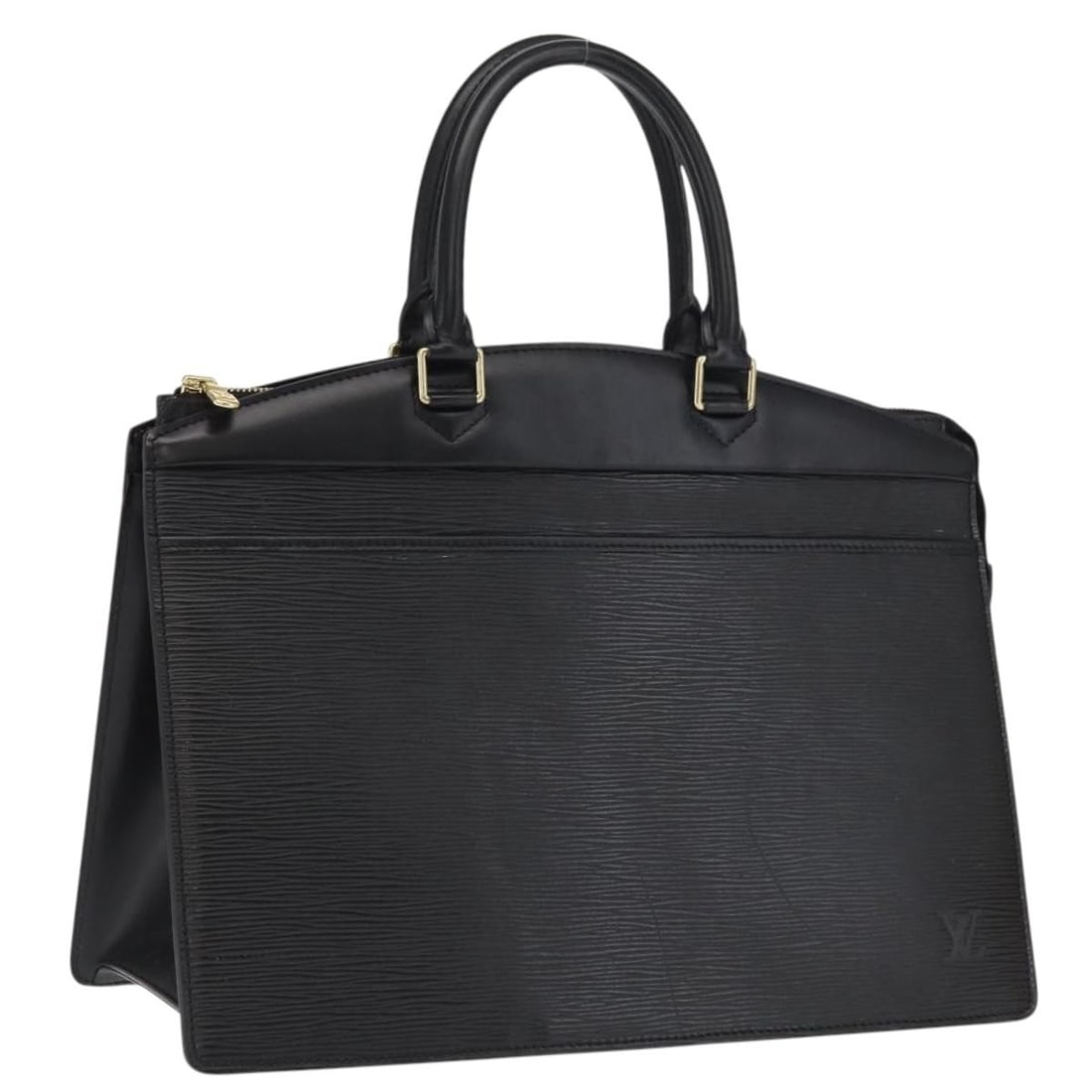 Epi Leather Riviera Black Handbag by Louis Vuitton M48182 with Dust Bag: Epi Leather Riviera Black Handbag by Louis Vuitton M48182 with Dust Bag This Louis Vuitton Epi Riviera hand bag in noir (black) features durable Epi leather and is crafted in France. The bag is design