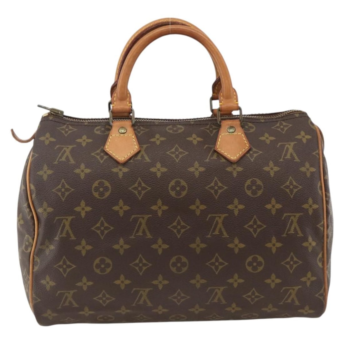 Louis Vuitton Monogram Canvas Speedy 30cm Brown Satchel Bag: Louis Vuitton Monogram Canvas Speedy 30cm Brown Satchel Bag This Louis Vuitton Speedy handbag features the iconic Monogram canvas in brown, designed for female use. The bag is crafted in France and of