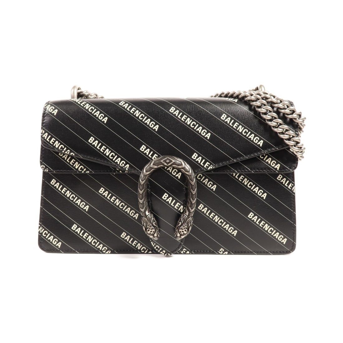 GUCCI x Balenciaga Shoulder Bag 400249 Black White Calfskin Leather: GUCCI x Balenciaga Shoulder Bag 400249 Black White Calfskin Leather Elevate your style with this GUCCI x Balenciaga Shoulder Bag, expertly crafted from luxurious calfskin leather in a sleek black and 