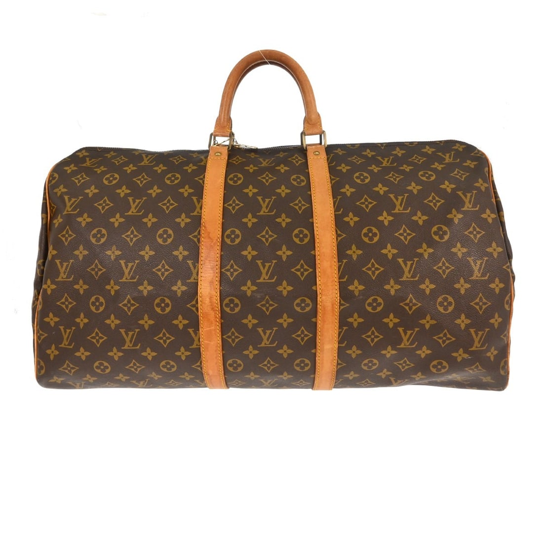 Louis Vuitton Monogram Canvas Keepall Unisex Travel Bag 55cm: Louis Vuitton Monogram Canvas Keepall Unisex Travel Bag 55cm This Louis Vuitton Keepall bag features the iconic monogram canvas in brown, designed for unisex use. The vintage bag is in good condition 