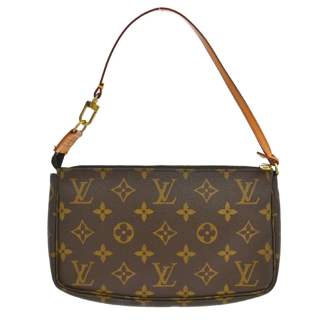 Louis Vuitton Monogram Canvas Pochette Accessoires Small Brown Top Handle Bag: Louis Vuitton Monogram Canvas Pochette Accessoires Small Brown Top Handle Bag This Louis Vuitton Monogram Pochette Accessoires handbag features the iconic monogram canvas leather exterior in brown. Th