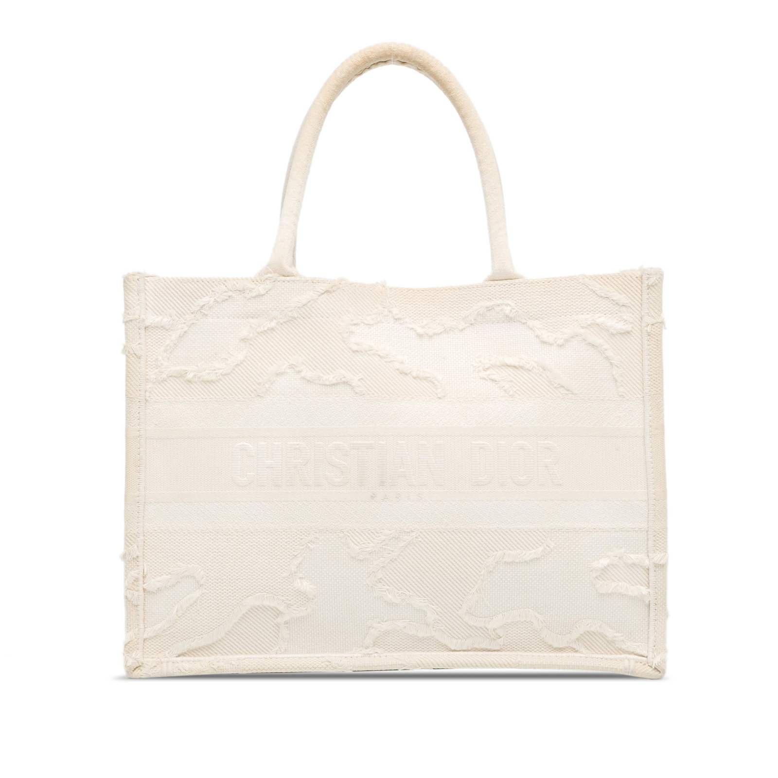 Dior Medium Camouflage Book Tote Luxurious Fabric Bag: Dior Medium Camouflage Book Tote Luxurious Fabric Bag The Dior Medium Camouflage Book Tote is a stylish and practical accessory crafted from durable fabric. This tote features a spacious canvas body w