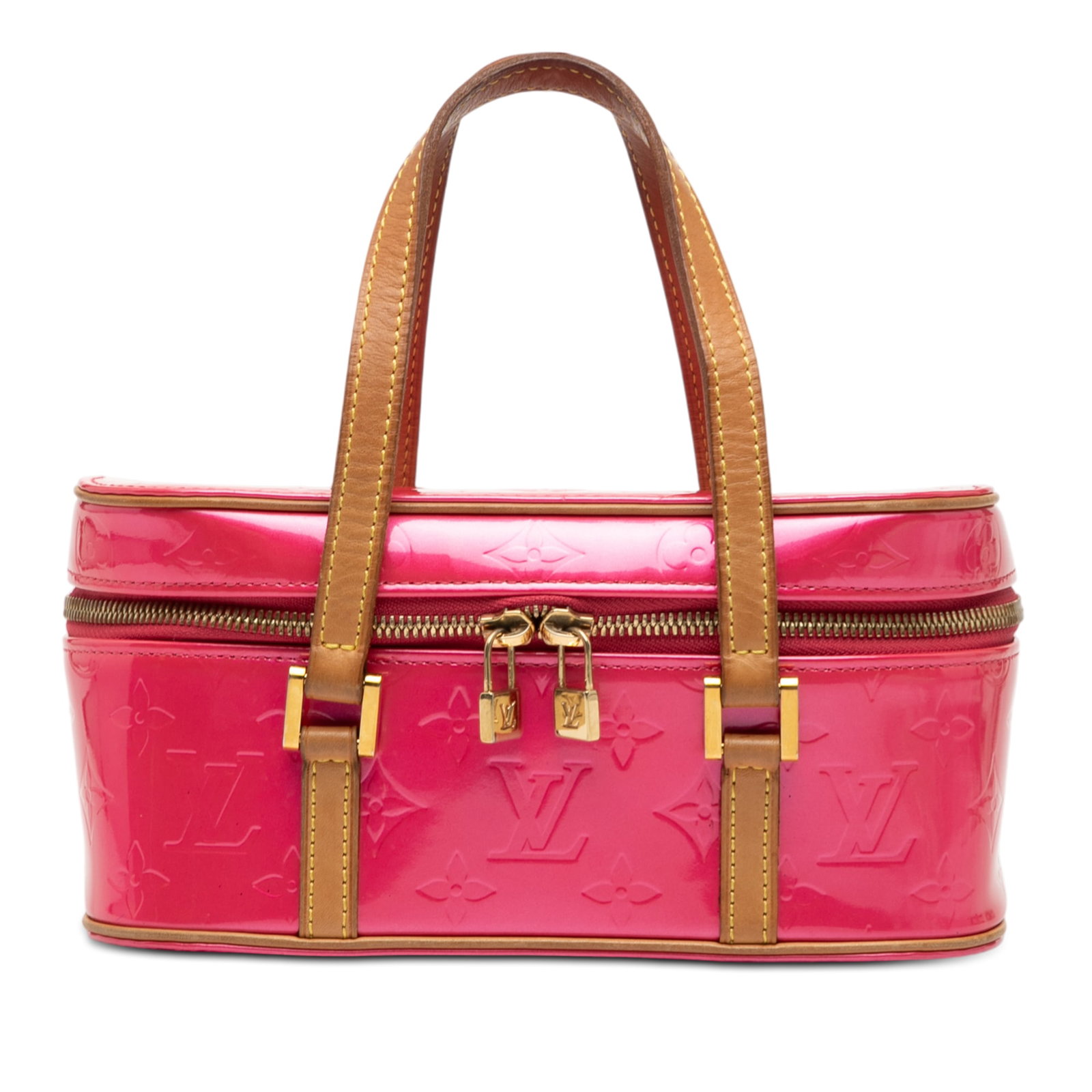 Louis Vuitton Sullivan PM Pink Vernis Monogram Leather Bag: Louis Vuitton Sullivan PM Pink Vernis Monogram Leather Bag This Louis Vuitton Monogram Vernis Sullivan Horizontal PM features glossy monogram vernis leather with vachetta leather trim and a flat vache