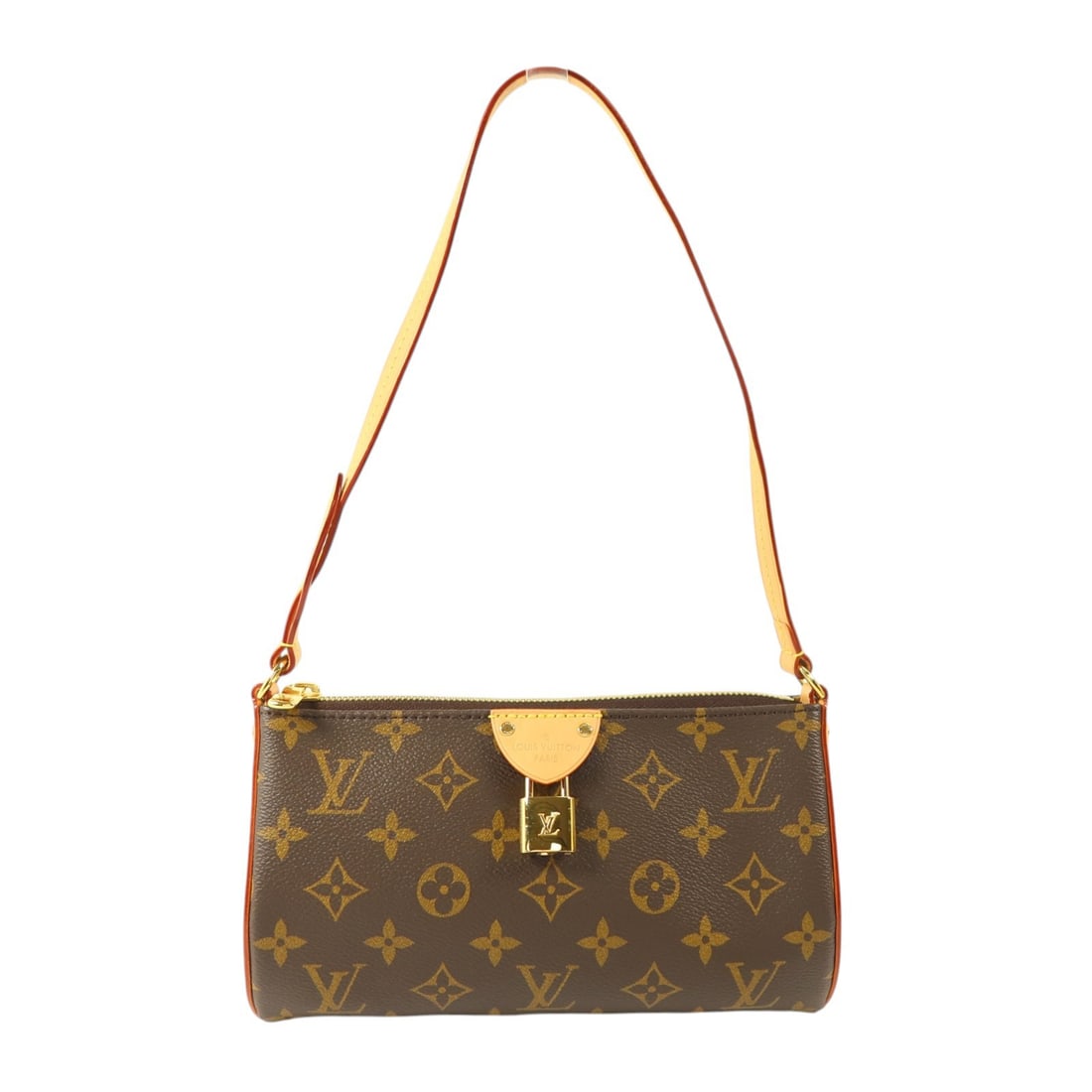 Louis Vuitton Monogram Brown Porchette Tirette Shoulder Bag GHW M12859: Louis Vuitton Monogram Brown Porchette Tirette Shoulder Bag GHW M12859 This Louis Vuitton Porchette Tirette shoulder bag features the iconic Monogram pattern on durable PVC coated canvas in brown. Des