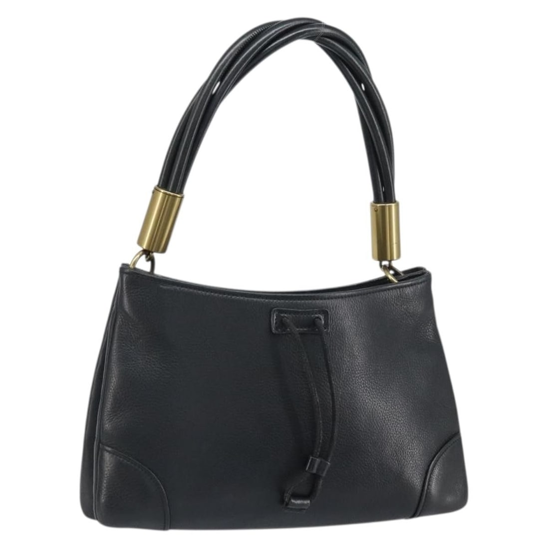 Gucci 108964 Black Leather Shoulder Bag with Gold Accents and Dust Bag: Gucci 108964 Black Leather Shoulder Bag with Gold Accents and Dust Bag This GUCCI shoulder bag features a black leather exterior with gold-tone accents. Designed for women, it offers a classic silhoue
