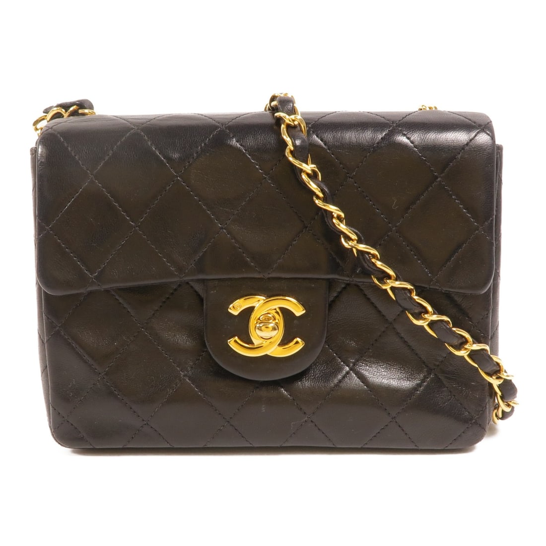 CHANEL Vintage Classic 17 Lambskin Black Shoulder Bag GHW: CHANEL Vintage Classic 17 Lambskin Black Shoulder Bag GHW This CHANEL vintage shoulder bag features the iconic CC design and gold-tone hardware. Crafted from luxurious black lambskin leather, it offer