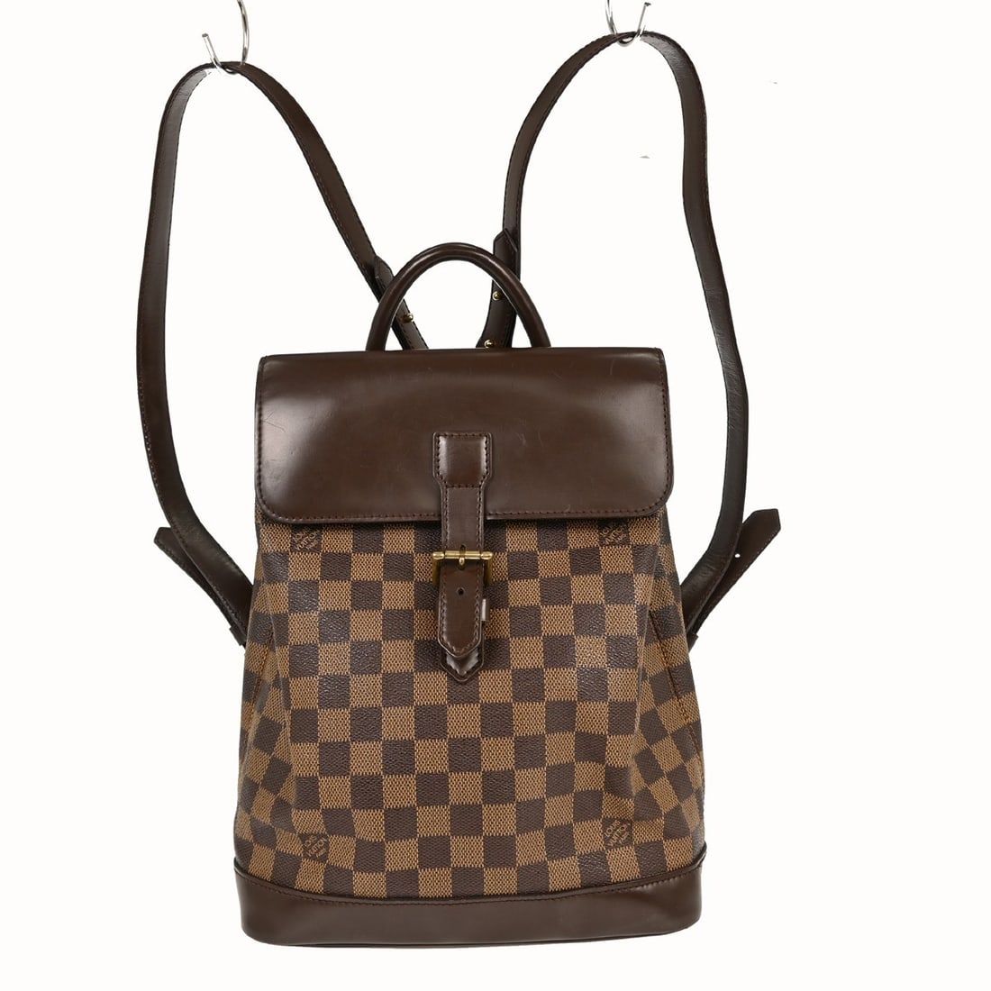 Louis Vuitton Soho Damier Brown Canvas Medium Backpack N51132: Louis Vuitton Soho Damier Brown Canvas Medium Backpack N51132 This Louis Vuitton Soho backpack features the iconic Damier canvas in a medium size. The bag is designed with a buckle closure and comes i