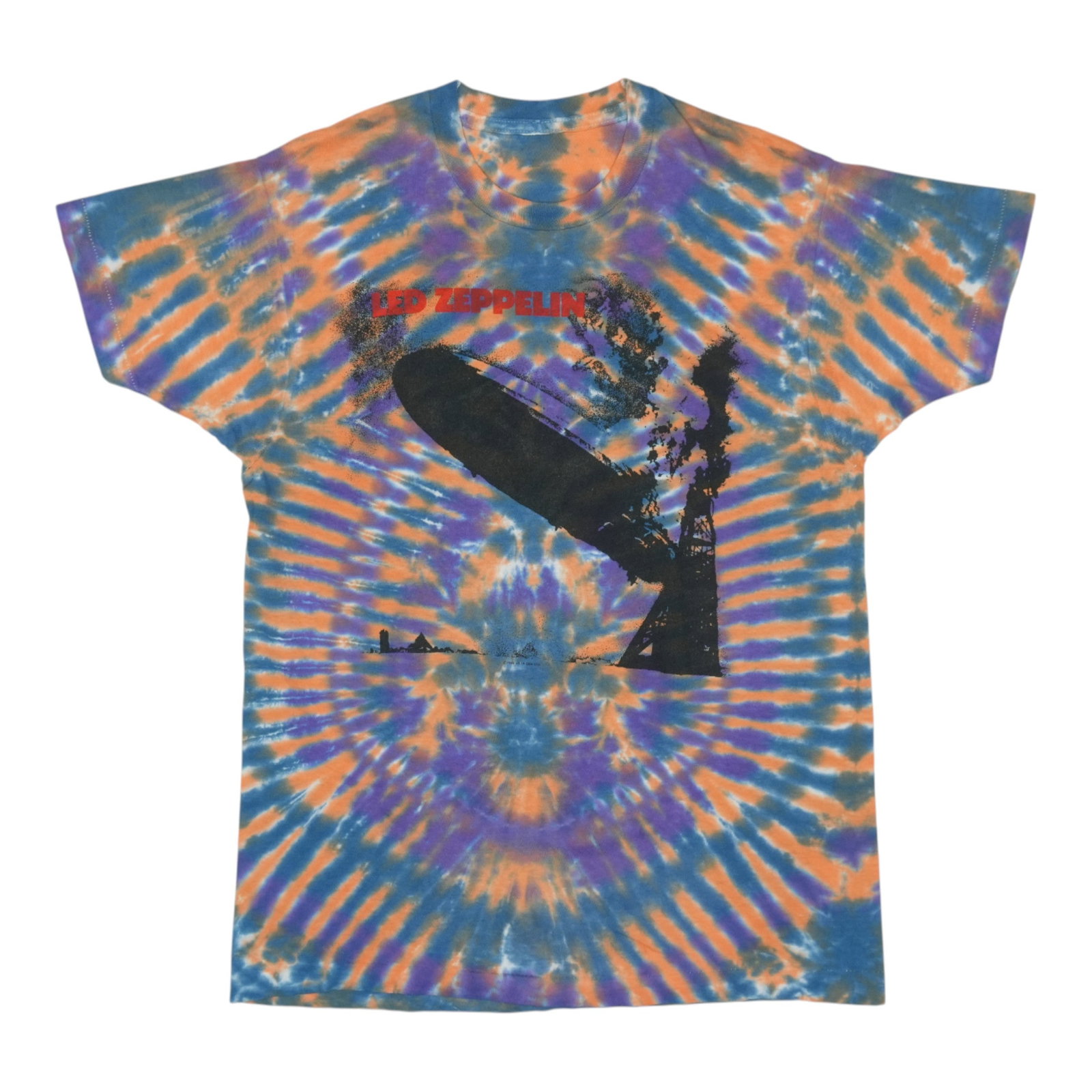 Vintage 1984 Led Zeppelin Tie Dye Concert T Shirt 100 Percent Cotton: Vintage 1984 Led Zeppelin Tie Dye Concert T Shirt 100 Percent Cotton This is an original vintage 1984 Led Zeppelin tour shirt featuring both front and back graphics. Made from 100% cotton with a tie-d