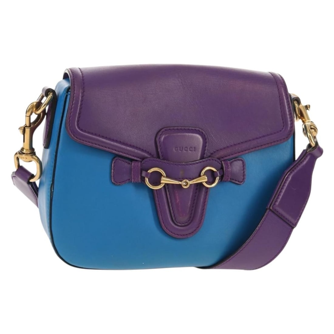 Gucci Blue Leather Lady Web Shoulder Purse 24cm by 16cm by 7cm: Gucci Blue Leather Lady Web Shoulder Purse 24cm by 16cm by 7cm This Gucci Lady Web Shoulder Bag is crafted from blue leather, designed for a female user. It features a clean pre-owned condition with s