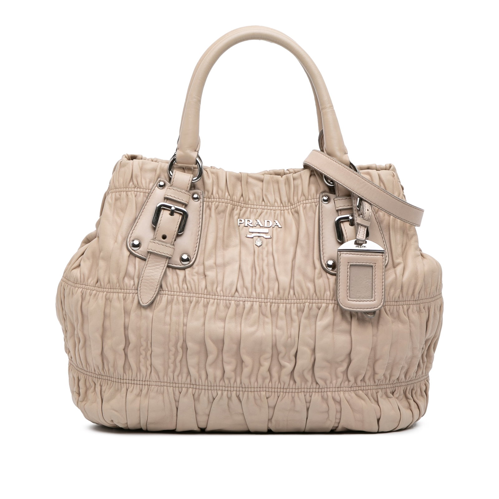 Prada Nappa Gaufre Satchel Brown Leather Stylish Bag (1 of 12)