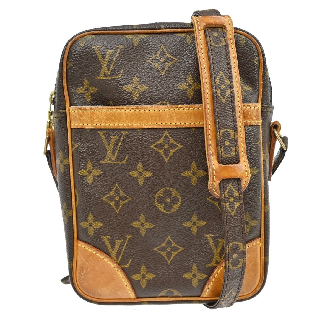 Louis Vuitton Danube Monogram Canvas Crossbody Shoulder Bag M45266: Louis Vuitton Danube Monogram Canvas Crossbody Shoulder Bag M45266 This Louis Vuitton Danube crossbody shoulder bag features the iconic Monogram canvas leather exterior with brown leather accents and 