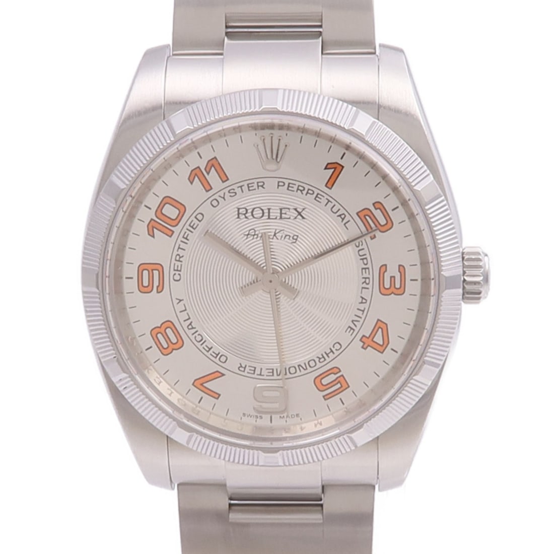 Rolex Air King 114210 Silver Stainless Steel Automatic Wristwatch: Rolex Air King 114210 Silver Stainless Steel Automatic Wristwatch This ROLEX Air King 114210 is a stainless steel automatic wristwatch featuring a silver dial and silver frame. Designed for boys, it s