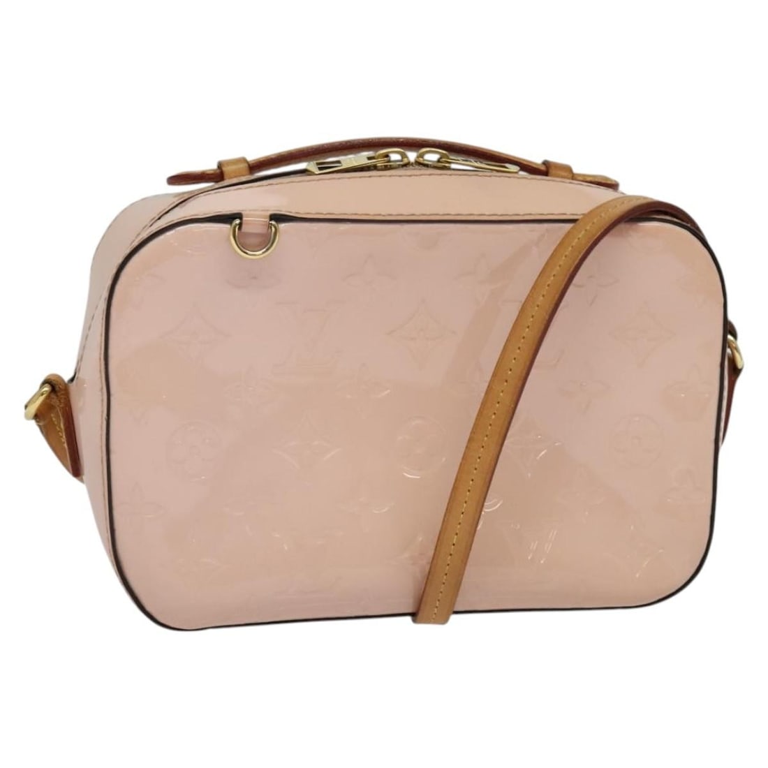 LOUIS VUITTON Vernis Santa Monica Shoulder Bag Rose Valerine Patent Leather M90371 Auth (1 of 18)