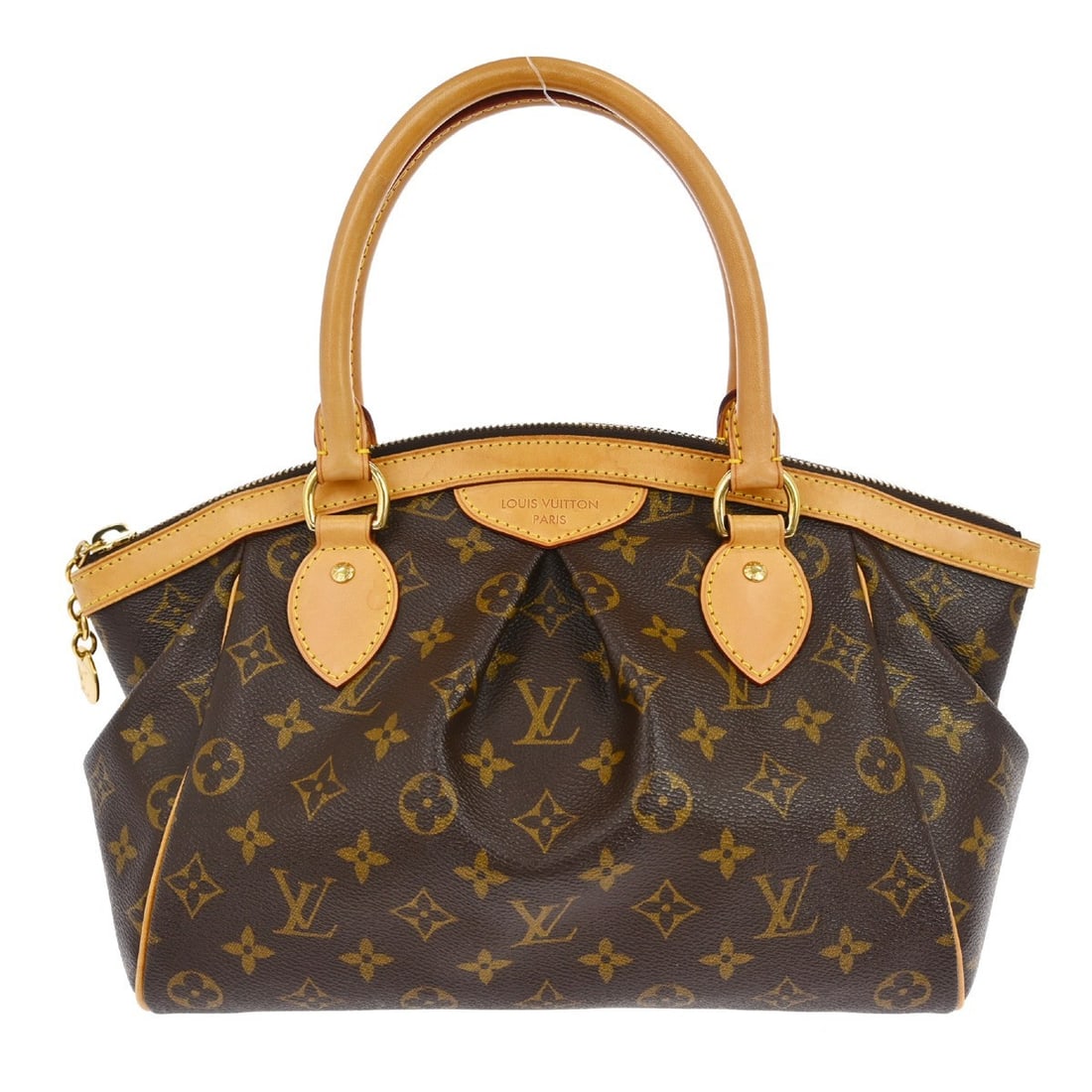 Louis Vuitton Tivoli PM Monogram Canvas Zip Tote Bag Brown: Louis Vuitton Tivoli PM Monogram Canvas Zip Tote Bag Brown The Louis Vuitton Monogram Tivoli PM handbag features the iconic monogram canvas leather exterior in brown, complemented by canvas lining and