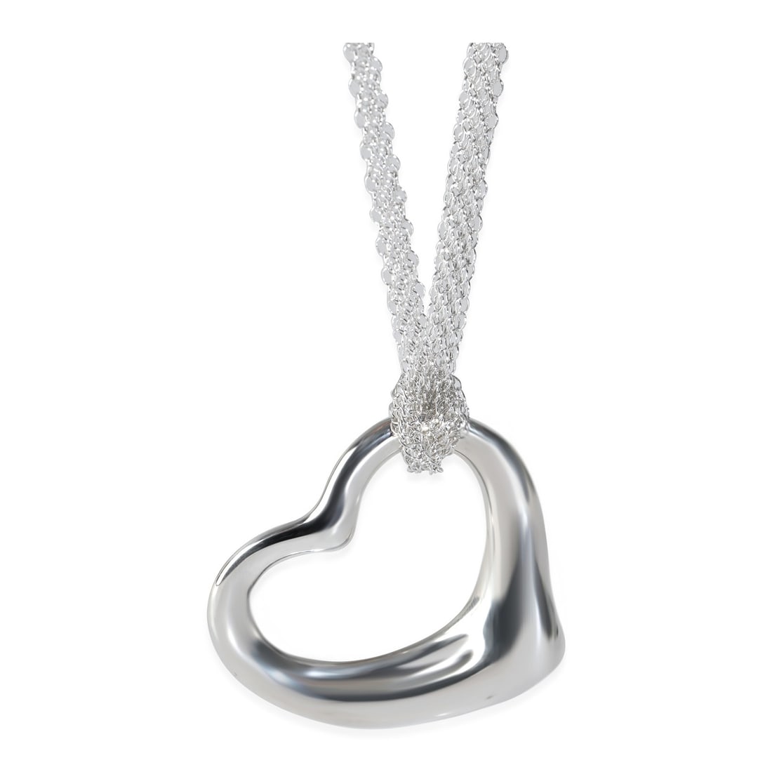 Elsa Peretti Open Heart Pendant in Sterling Silver with Original Box: Elsa Peretti Open Heart Pendant in Sterling Silver with Original Box This Tiffany & Co. Elsa Peretti Open Heart pendant is crafted from 925 sterling silver and features a sleek, contemporary design. T