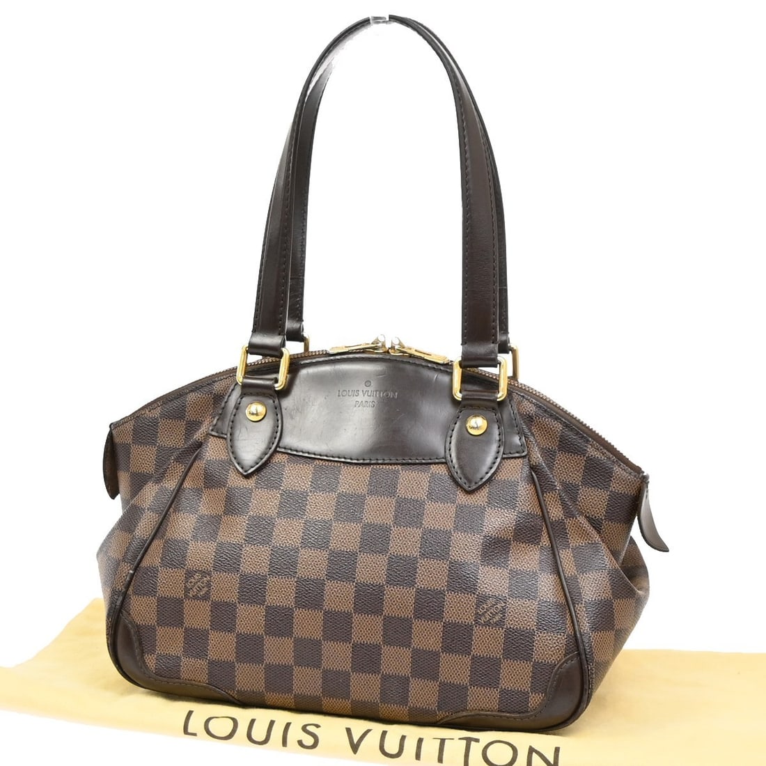 Louis Vuitton Verona Brown Canvas Tote Satchel Bag: Louis Vuitton Verona Brown Canvas Tote Satchel Bag The Louis Vuitton Verona Handbag features the signature Damier canvas in brown, designed for women. This elegant handbag was crafted in France and of