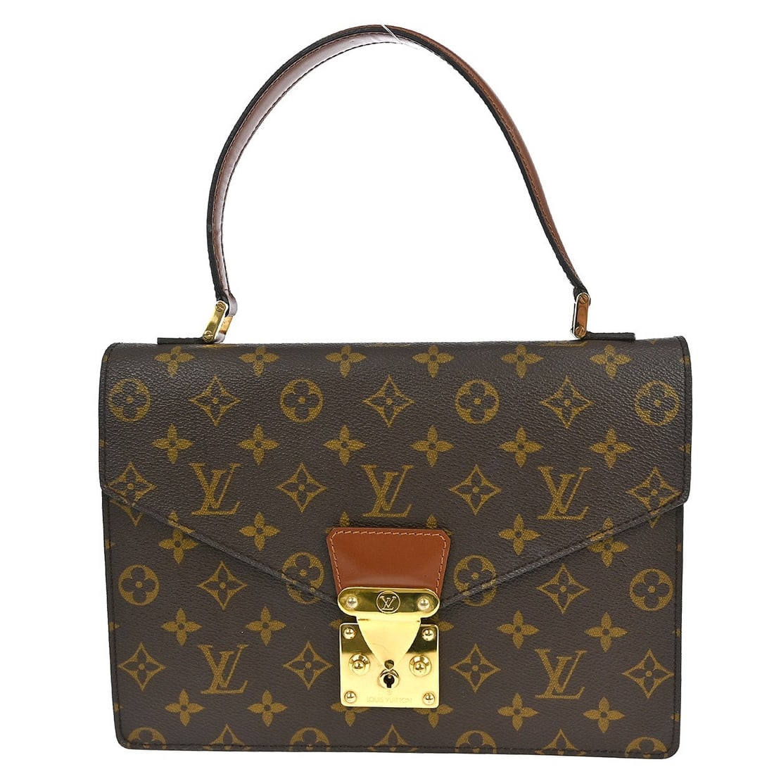 Louis Vuitton Concorde Monogram Canvas Top Handle Bag M51190: Louis Vuitton Concorde Monogram Canvas Top Handle Bag M51190 This Louis Vuitton Concorde handbag briefcase features the iconic monogram canvas exterior with brown top handles and accents. The bag has 