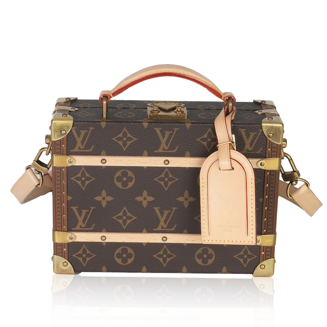 Louis Vuitton Handle Trunk Monogram Canvas Shoulder Bag: Louis Vuitton Handle Trunk Monogram Canvas Shoulder Bag This Louis Vuitton Monogram Canvas Handle Trunk is a stylish and functional handbag, crafted from durable canvas in a classic brown color. It fe
