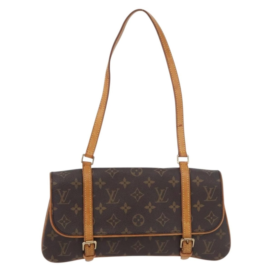 Marelle Shoulder Purse in Monogram Canvas by Louis Vuitton: Marelle Shoulder Purse in Monogram Canvas by Louis Vuitton The Louis Vuitton Marelle Shoulder Bag features the iconic monogram canvas in brown, designed for women. Crafted in France, this bag shows si