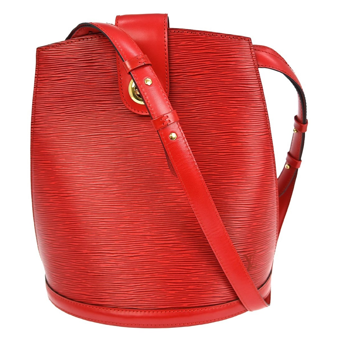Louis Vuitton Cluny Red Epi Leather Shoulder Bag France: Louis Vuitton Cluny Red Epi Leather Shoulder Bag France This Louis Vuitton Cluny shoulder bag features red Epi leather and is designed for women. The bag shows signs of use, including scratches and sc