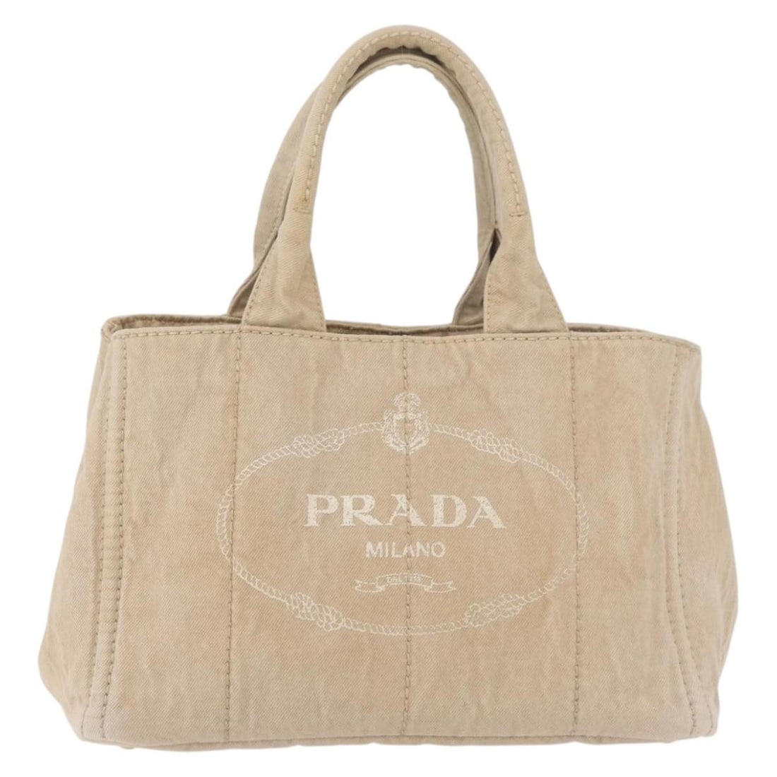 Beige Canvas Canapa Tote Bag by Prada Italy 34cm (1 of 18)