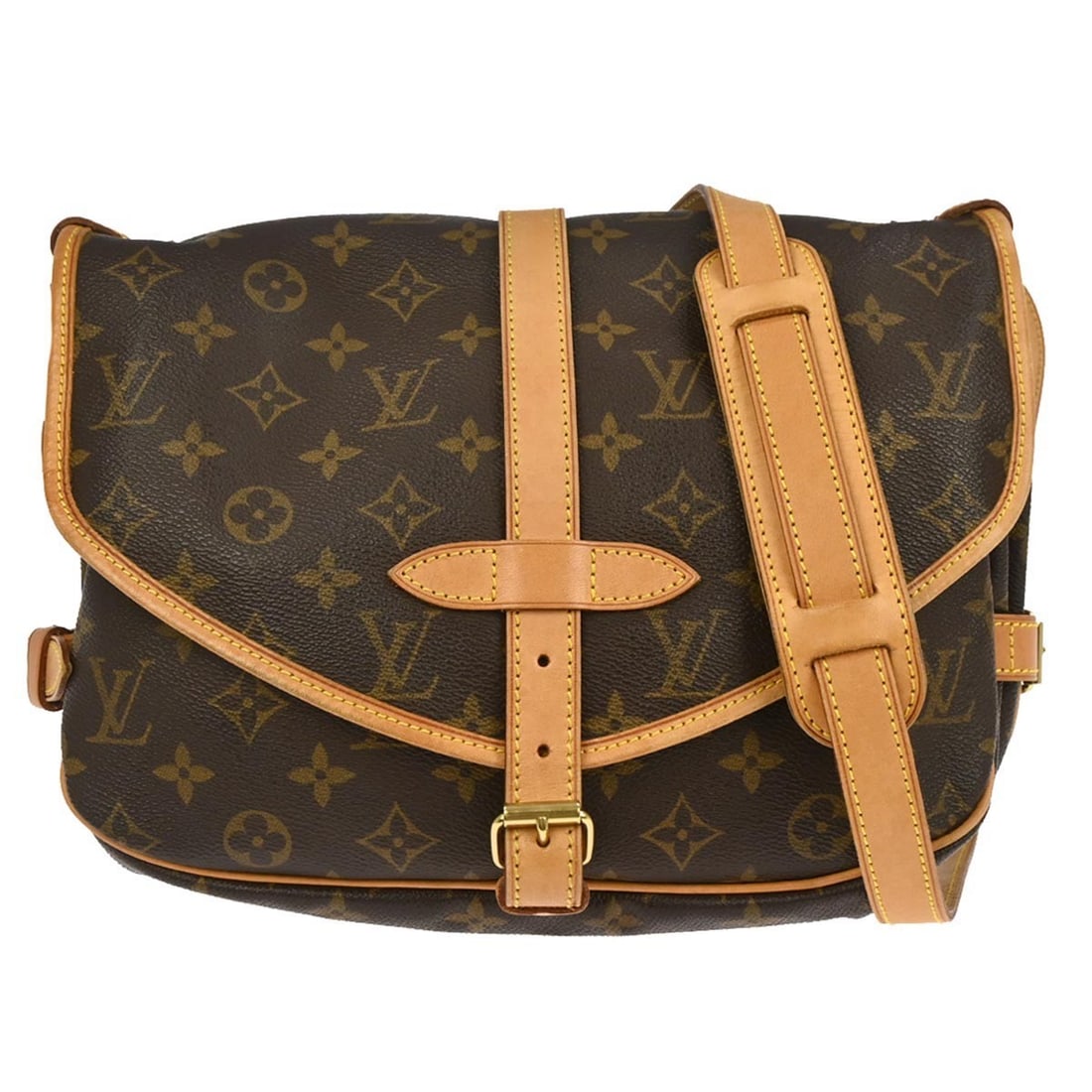 Louis Vuitton Saumur 30 Monogram Canvas Medium Shoulder Messenger Bag M42256: Louis Vuitton Saumur 30 Monogram Canvas Medium Shoulder Messenger Bag M42256 This Louis Vuitton Saumur 30 messenger shoulder bag features the iconic monogram canvas leather exterior in brown. Designed