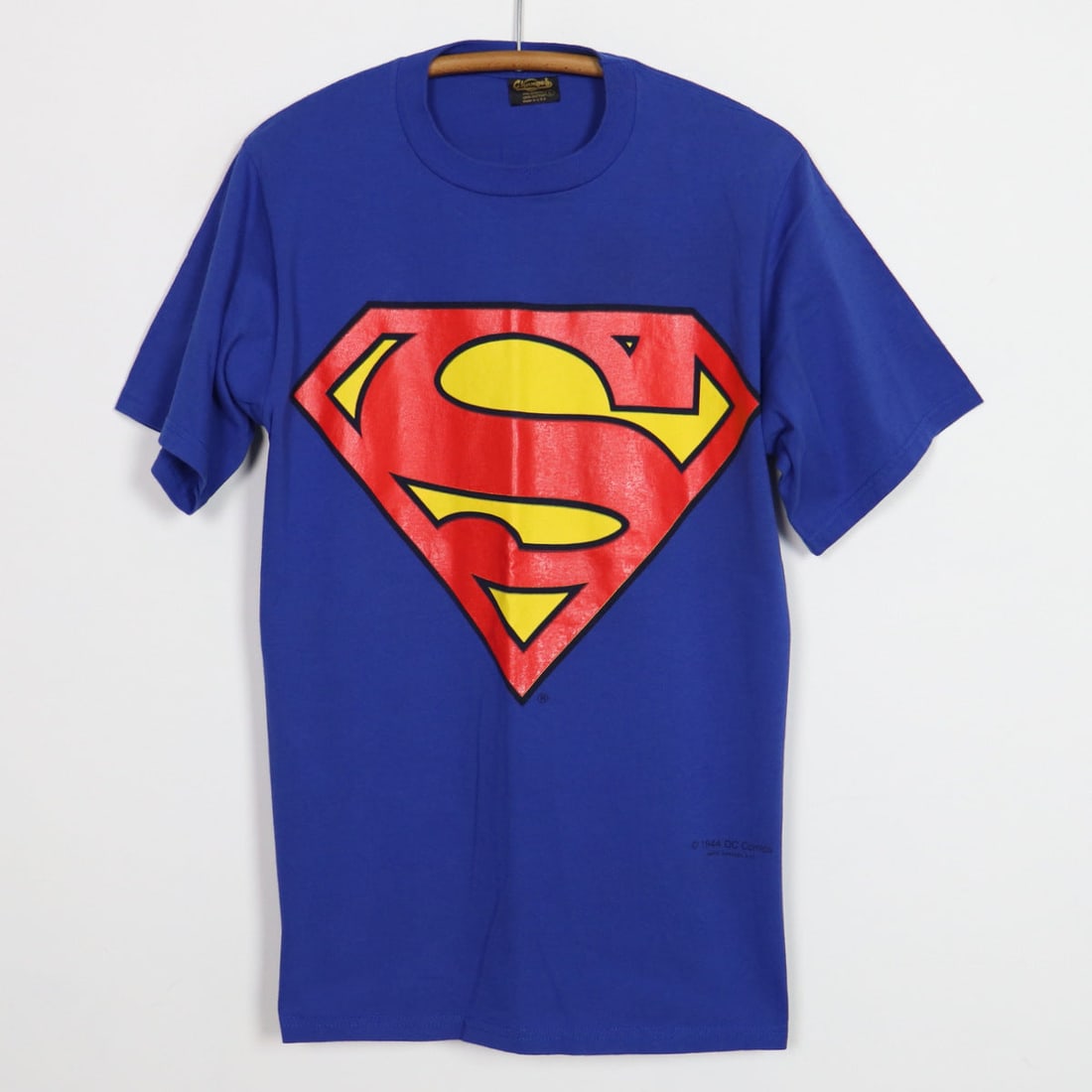 Vintage 1990s Superman Blue 100 Percent Cotton DC Comics Shirt Size Large (1 of 4)