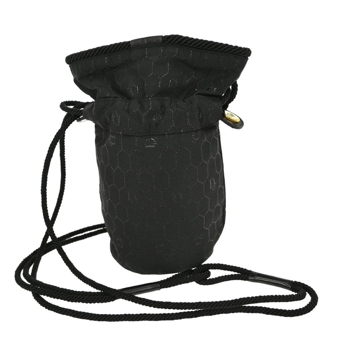 Dior Small Black Canvas Shoulder Bag with Leather Strap and Gold Hardware: Dior Small Black Canvas Shoulder Bag with Leather Strap and Gold Hardware This Christian Dior Black Canvas Shoulder Bag perfectly blends style and functionality, making it an ideal choice for casual o