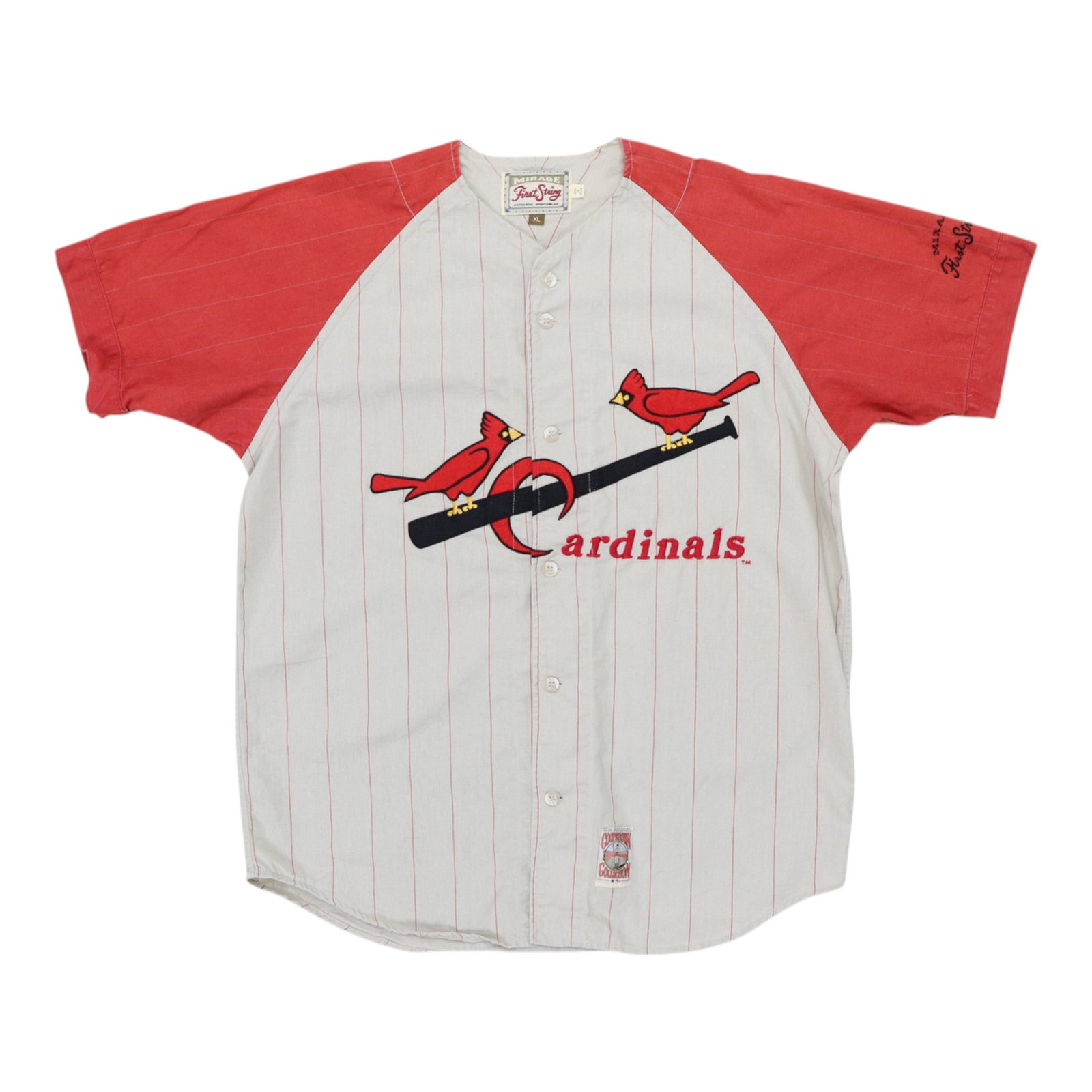 Vintage 1990s St Louis Cardinals Mirage Cooperstown Red Nylon Baseball Jersey (1 of 6)