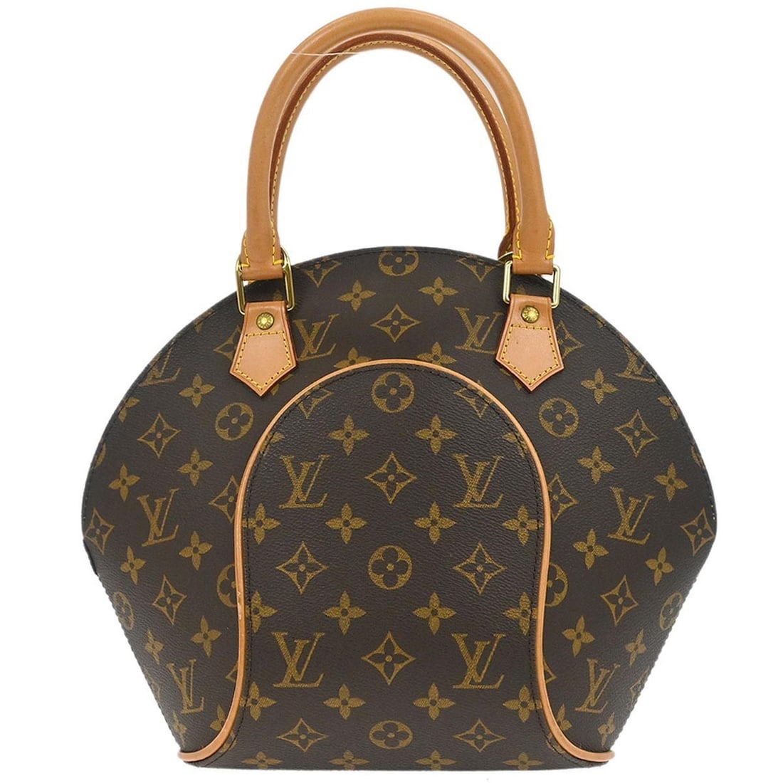Ellipse PM Top Handle Bag Monogram Canvas Louis Vuitton M51127: Ellipse PM Top Handle Bag Monogram Canvas Louis Vuitton M51127 This Louis Vuitton Monogram Ellipse PM handbag is crafted from monogram canvas leather with beige double handles and gold-tone hardware. 