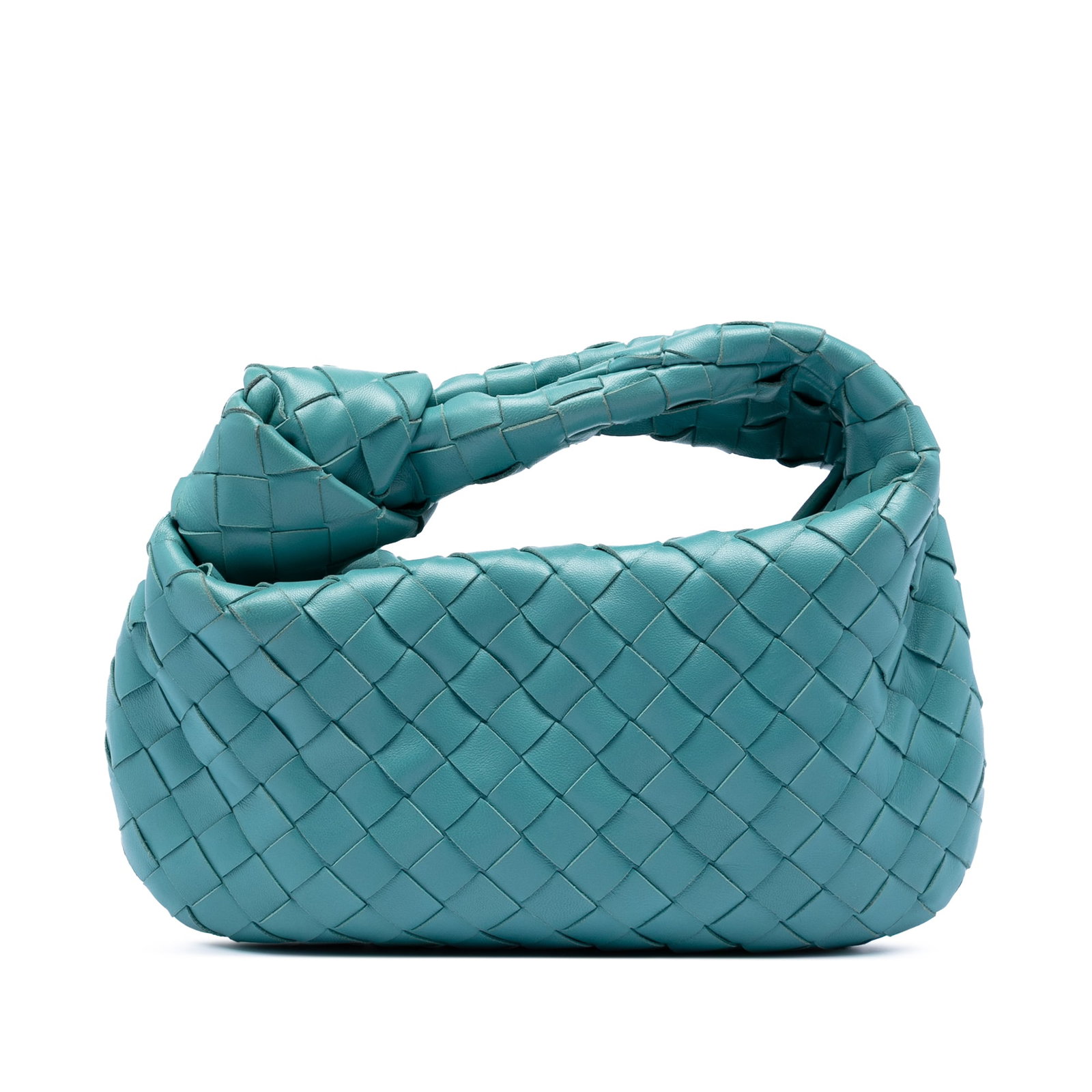 Mini Jodie Blue Woven Leather Shoulder Bag by Bottega Veneta (1 of 7)