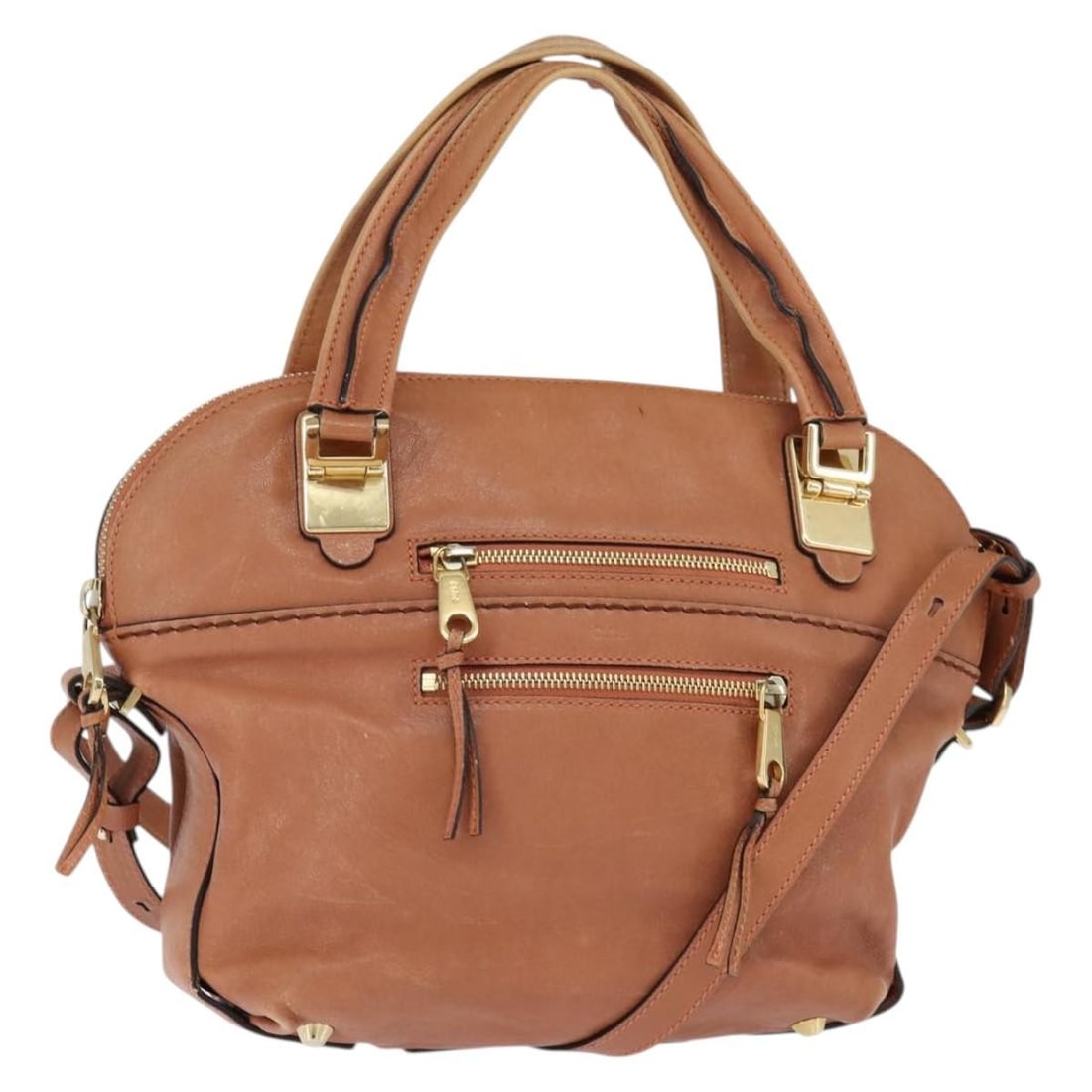 Chloe Angie Brown Leather Tote Bag 36cm by 24cm by 11cm: Chloe Angie Brown Leather Tote Bag 36cm by 24cm by 11cm This pre-owned Chloe Angie Tote is crafted from brown leather and designed for female use. The handbag measures 36cm x 24cm x 11cm and is made i