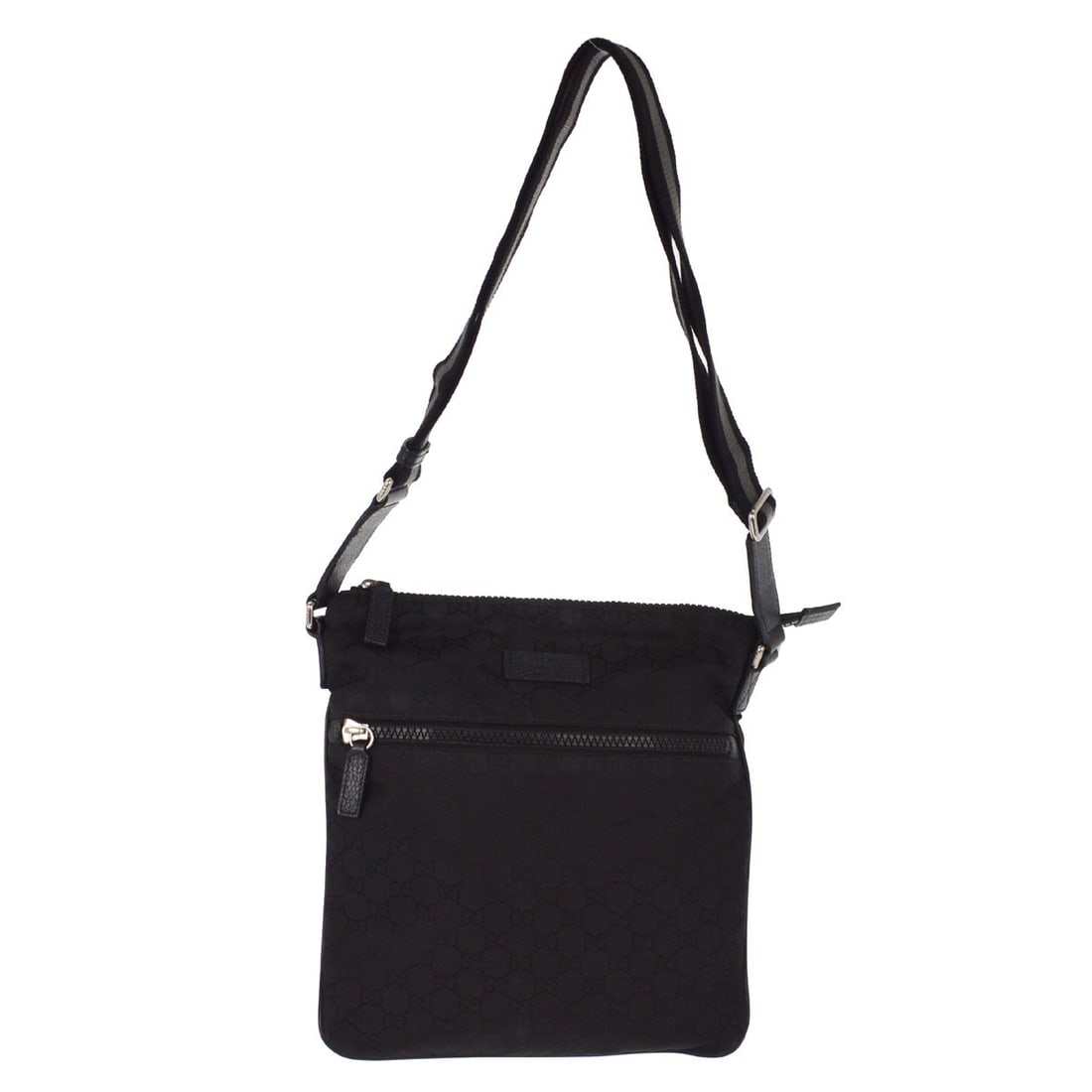 Gucci GG Black Canvas Medium Shoulder Bag Model 449184 204991: Gucci GG Black Canvas Medium Shoulder Bag Model 449184 204991 This Gucci shoulder bag features a black canvas exterior with leather trim, offering a versatile and stylish accessory for women. Designed