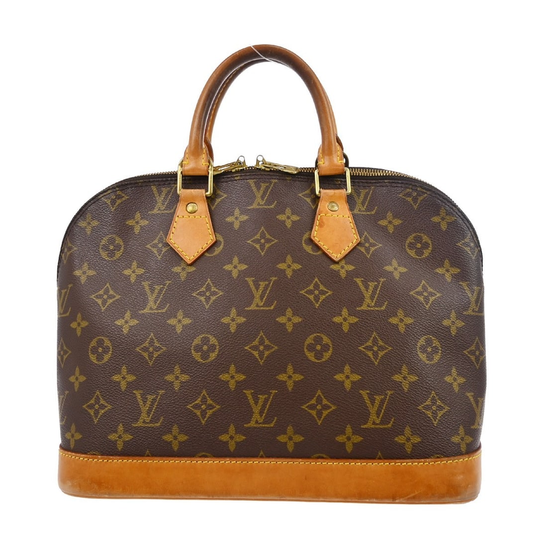 Louis Vuitton Alma Monogram Canvas Medium Brown Handbag M51130: Louis Vuitton Alma Monogram Canvas Medium Brown Handbag M51130 This Louis Vuitton Alma handbag features the iconic Monogram canvas and double beige handles, offering a classic and recognizable design.