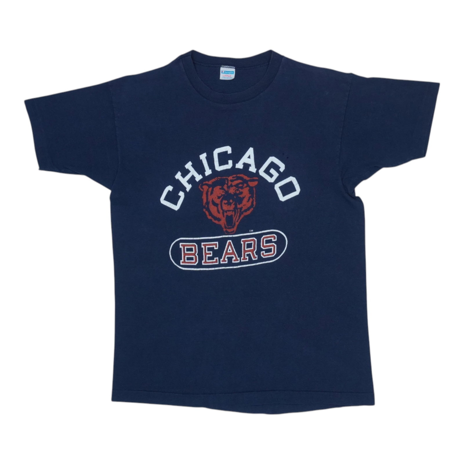 Vintage 1970s Chicago Bears Blue Cotton Shirt by Champion Blue Bar (1 of 5)
