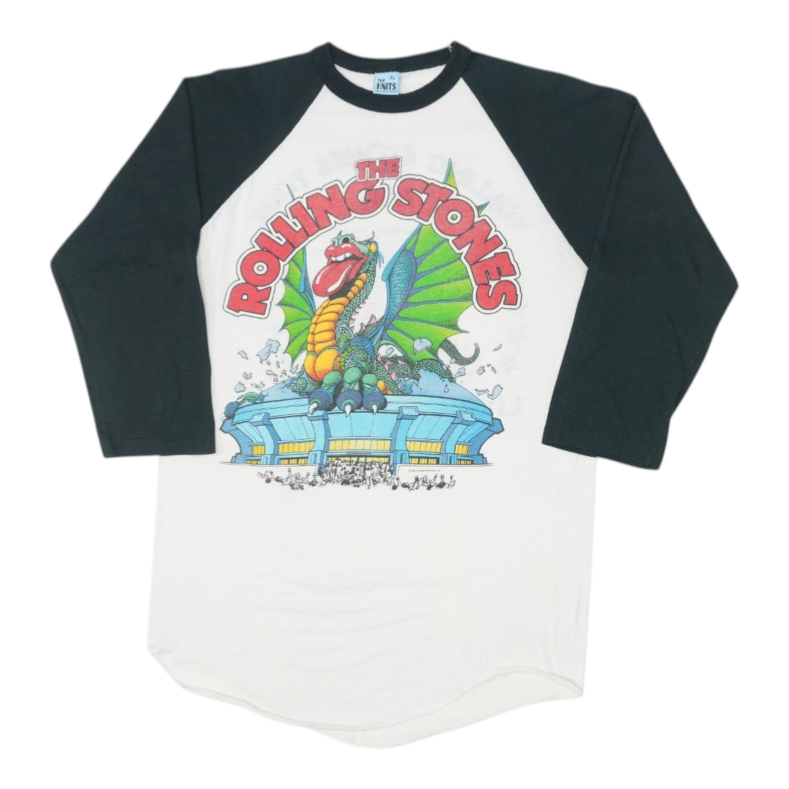 Vintage 1981 White Poly Cotton Rolling Stones Tour Jersey XL: Vintage 1981 White Poly Cotton Rolling Stones Tour Jersey XL This is an original vintage 1981 Rolling Stones Tour Jersey Shirt featuring front and back graphics. The shirt is made of a 50/50 polyester