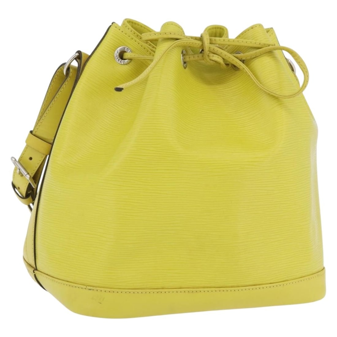 Louis Vuitton Petit Noe Green Epi Leather Shoulder Bag France: Louis Vuitton Petit Noe Green Epi Leather Shoulder Bag France This Louis Vuitton Petit Noe handbag is crafted from green Epi leather, designed for women. It features a structured silhouette with a dra