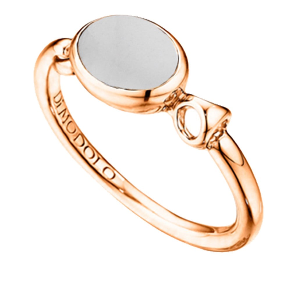 Di Modolo Lolita White Agate Ring Sterling Silver 18k Rose Gold: Di Modolo Lolita White Agate Ring Sterling Silver 18k Rose Gold This elegant Di Modolo Lolita ring features a stunning white agate center stone, expertly set in a base of sterling silver with a luxuri