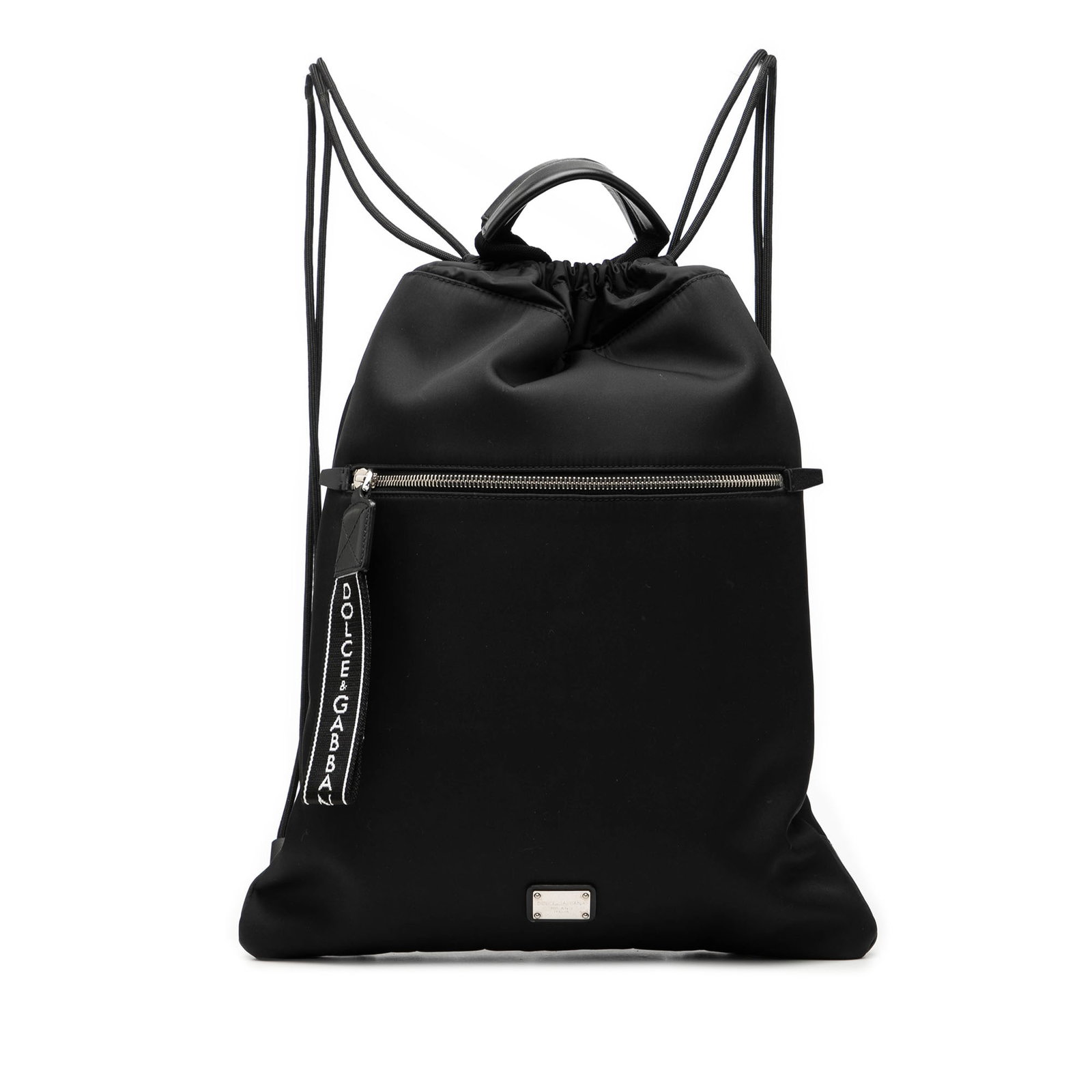Black Nylon Drawstring Backpack by Dolce & Gabbana with Logo Detail (1 of 6)