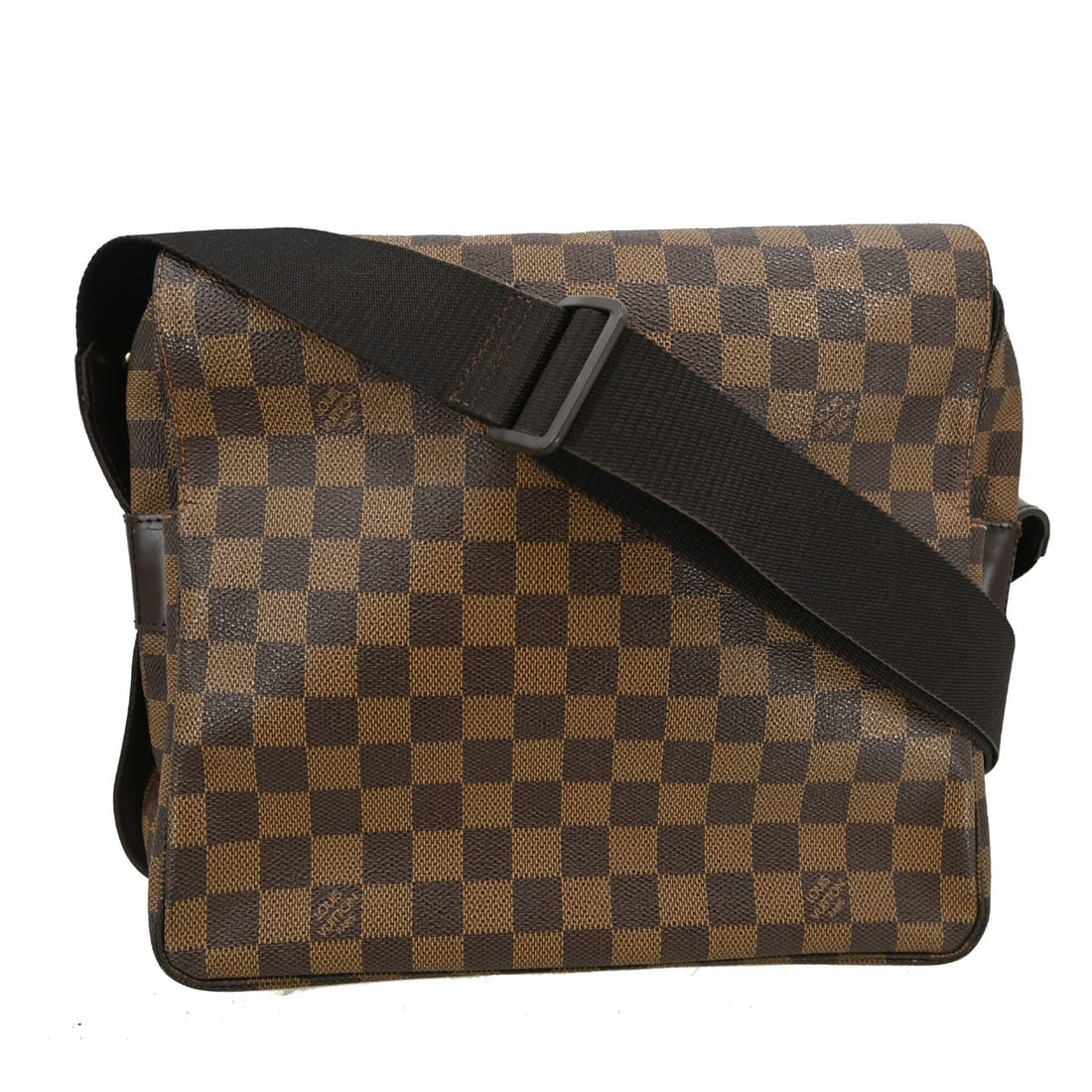 Louis Vuitton Damier Naviglio Brown Canvas Shoulder Bag N45255: Louis Vuitton Damier Naviglio Brown Canvas Shoulder Bag N45255 This Louis Vuitton Naviglio shoulder bag features the signature Damier check pattern and is crafted from durable brown canvas with Alcant