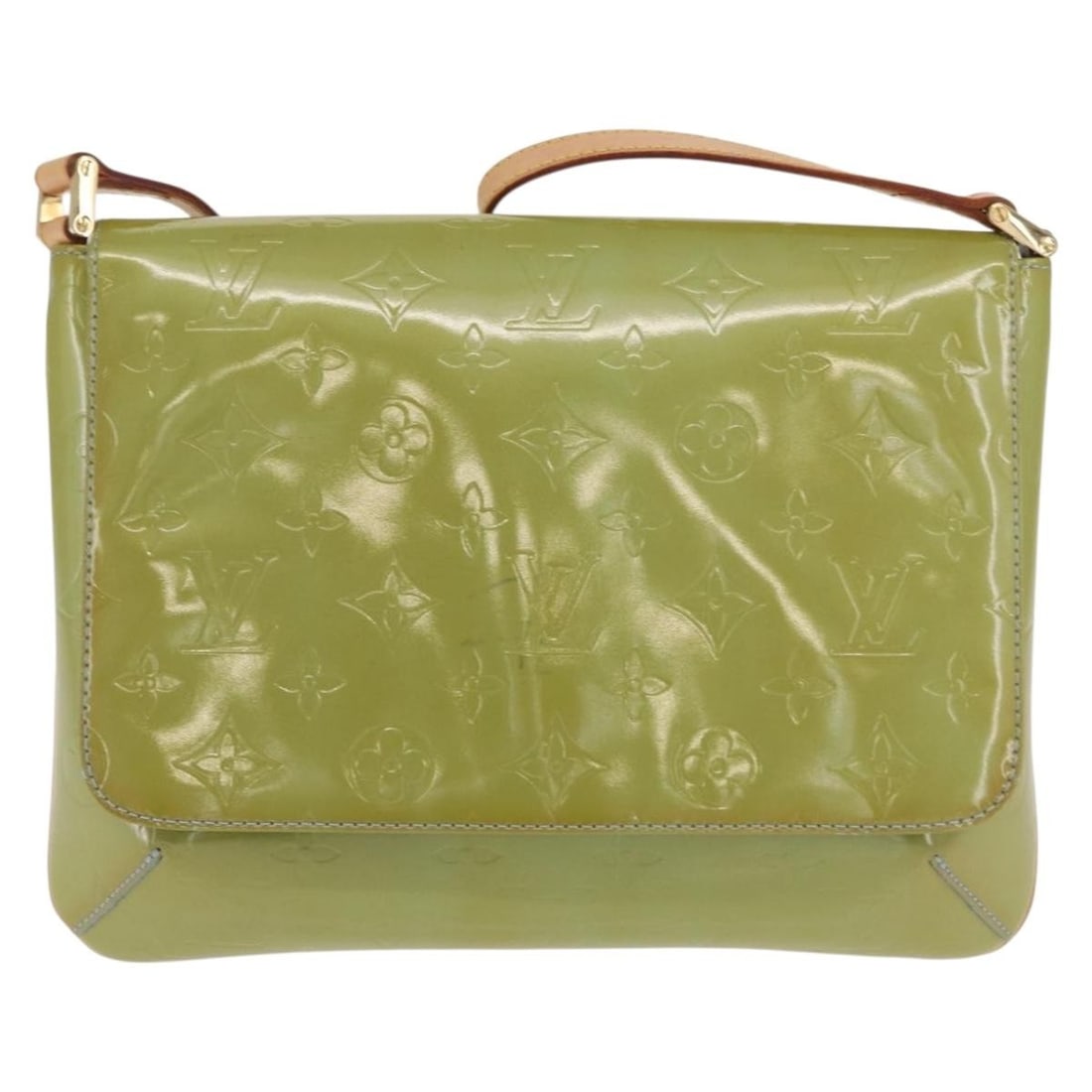 Louis Vuitton Green Patent Leather Thompson Street Shoulder Bag: Louis Vuitton Green Patent Leather Thompson Street Shoulder Bag This Louis Vuitton Thompson Street handbag features the iconic Monogram Vernis patent leather in green. Designed for women, it offers a 