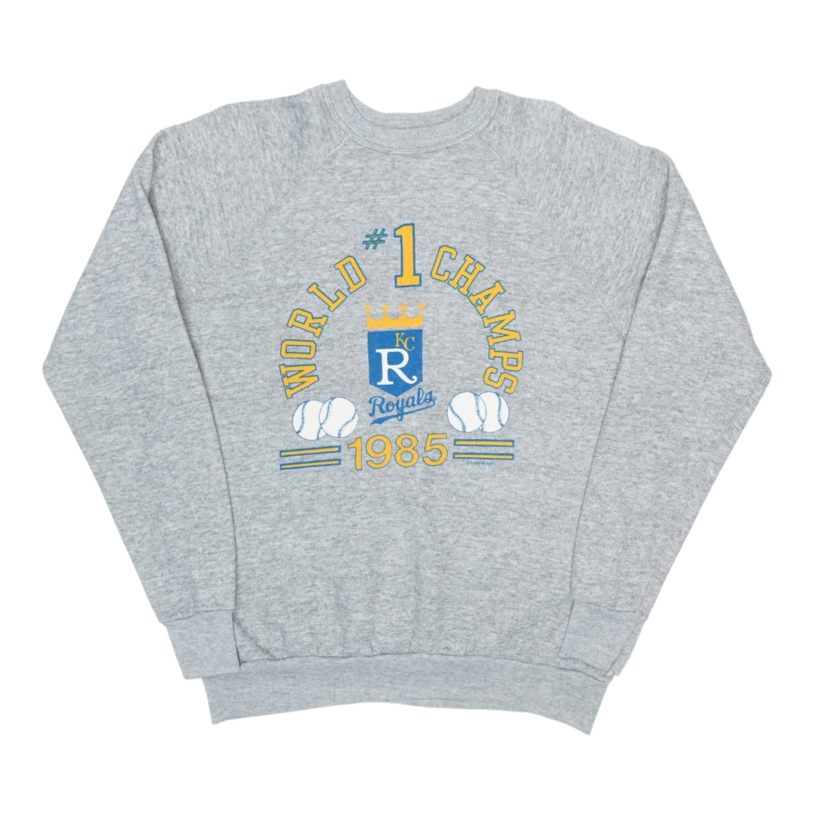Vintage 1985 Kansas City Royals World Series Champions Grey Sweatshirt XL (1 of 5)