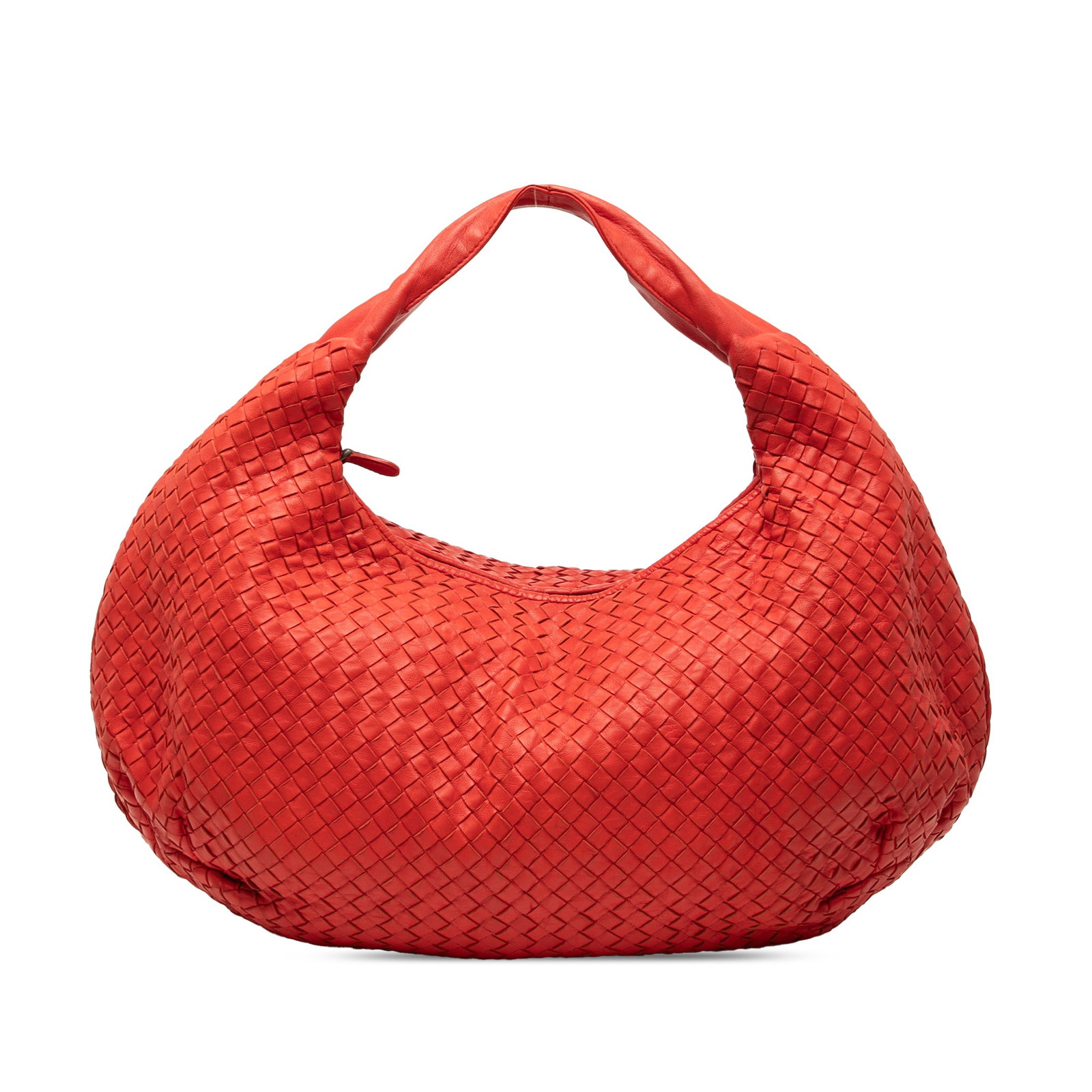 Bottega Veneta Large Red Nappa Intrecciato Belly Hobo Bag: Bottega Veneta Large Red Nappa Intrecciato Belly Hobo Bag Introducing the Bottega Veneta Large Nappa Intrecciato Belly Hobo, a stunning blend of functionality and elegance. This hobo bag showcases a b